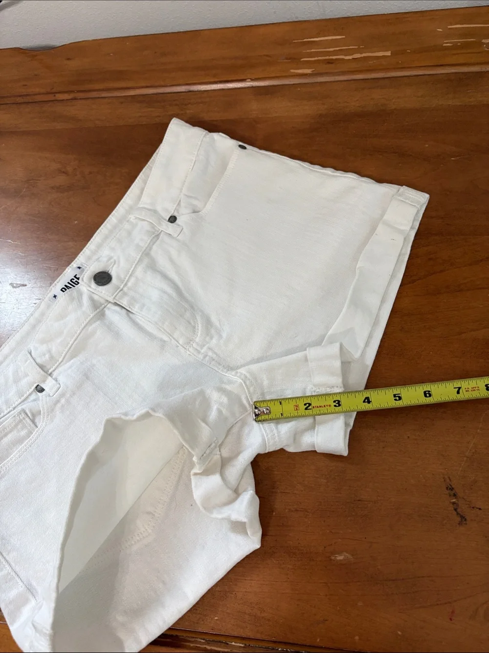 PAIGE White Women's Cuffed Denim Shorts Size 31